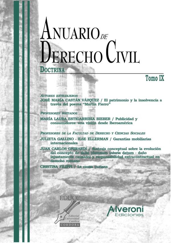 Anuario de Derecho Civil de la Facultad de Derecho y Ciencias Sociales de la Universidad Católica de Córdoba Tomo IX